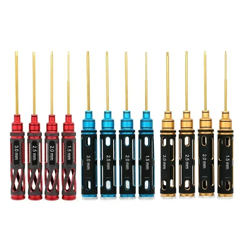 4pcs RC Tools Hex Screw Driver Set Titanium Plating Hardened 1.5 2.0 2.5 3.0mm Screwdriver Tool For Rc Drone helicopter Car