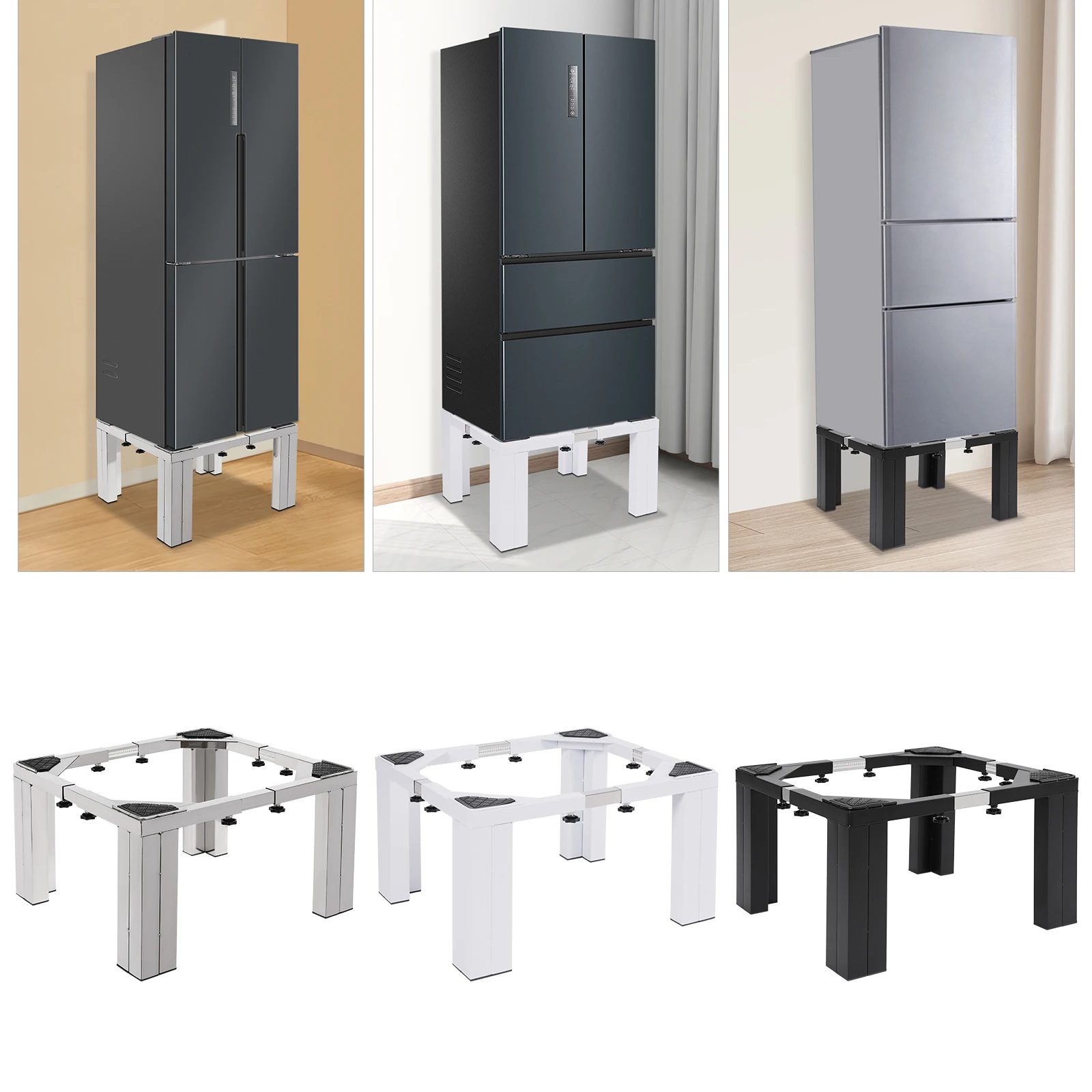 

Подставка для стиральной машины 43-66 см, подставка для сушилки, регулируемая подставка для стиральной машины из нержавеющей стали серебристый/белый/черный