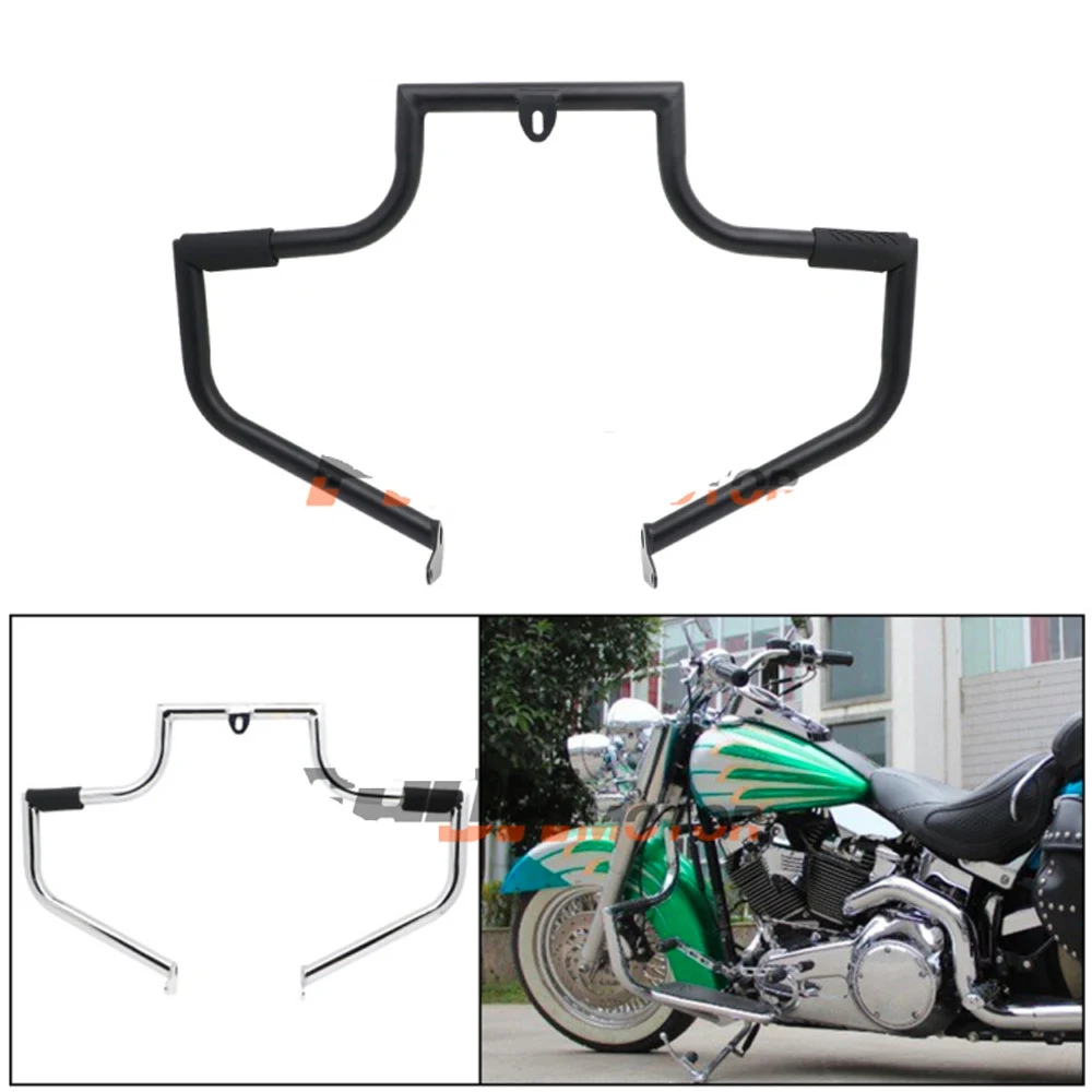 Engine Guard Crash Bar Highway Bumper Protector for Harley Heritage Softail Classic FLSTC Fatboy FLSTF 00-17 Deluxe FLSTN 05-15