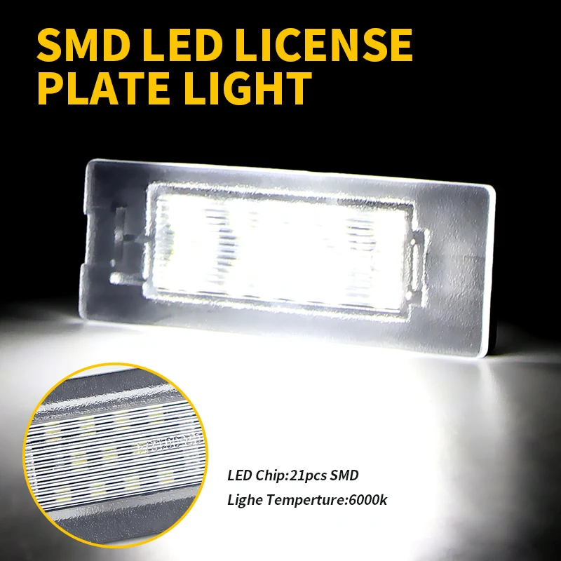 2 pezzi CanBus senza errori LED luce targa per FIAT Panda MK3 tipo 169 MK4 312 319 lampada numero bianco senza errori OEM: 71734797