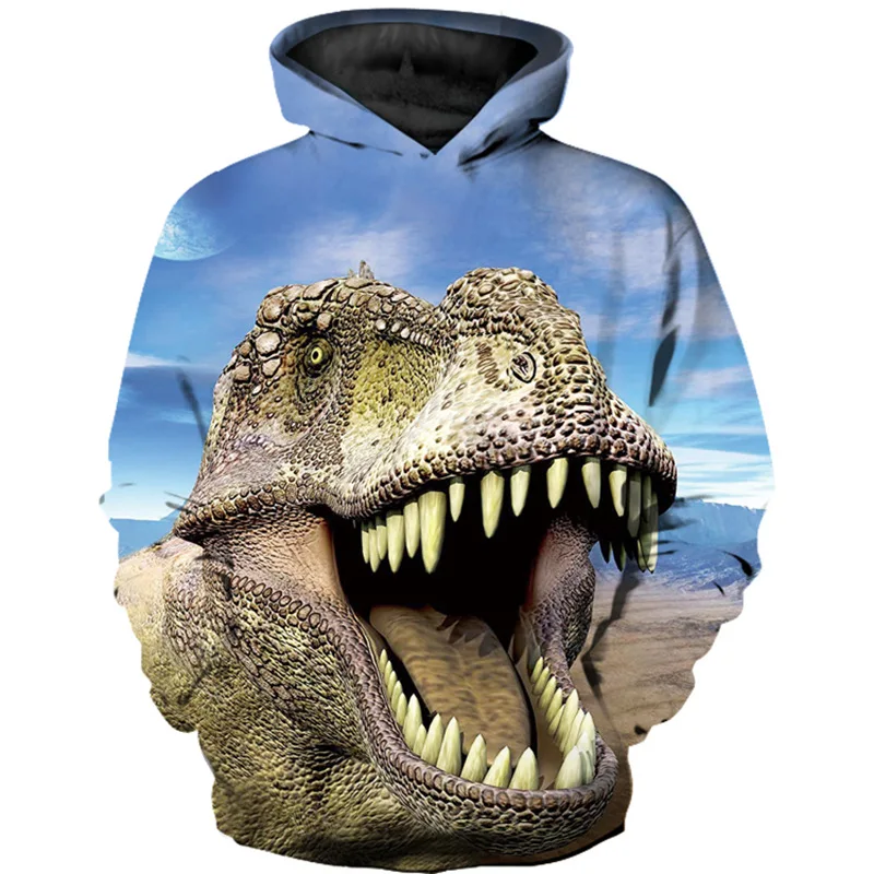 Hoodies 3D Print Dinosaur Sweatshirts Boys Girls Hooded Pullovers Children Casual Fashion Sweatshirts Kids Long Sleeve Tracksuit