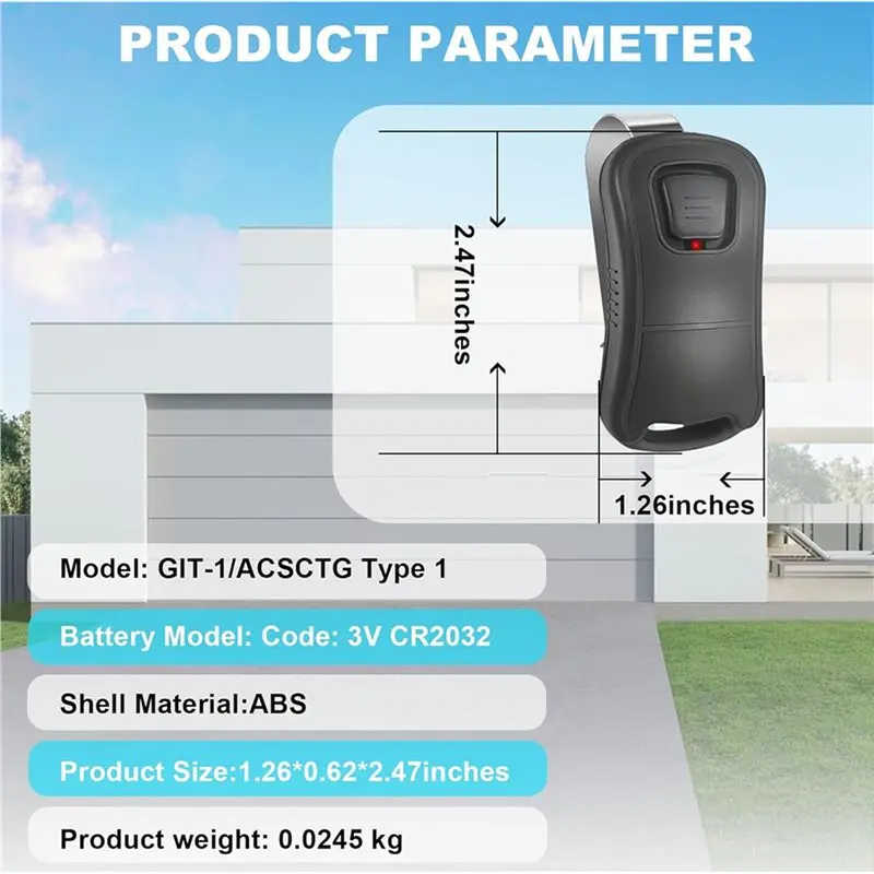 FULL-3X For G1T-BX, 38501R Genie Intellicode Garage Door Remote, 1-Button Genie Garage Door Opener Remote Replacement