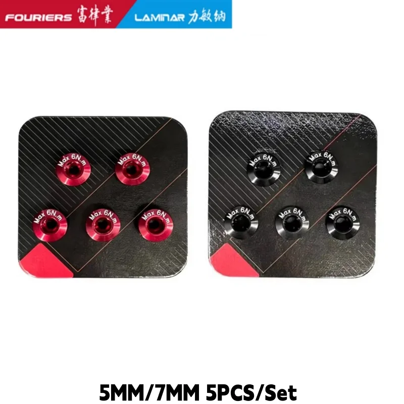 FOURIERS 5PCS/Set Bike Chainring Bolts Bike Single Double Nut Crankset Chain Ring Screw 5MM 7MM Cycling Accessories