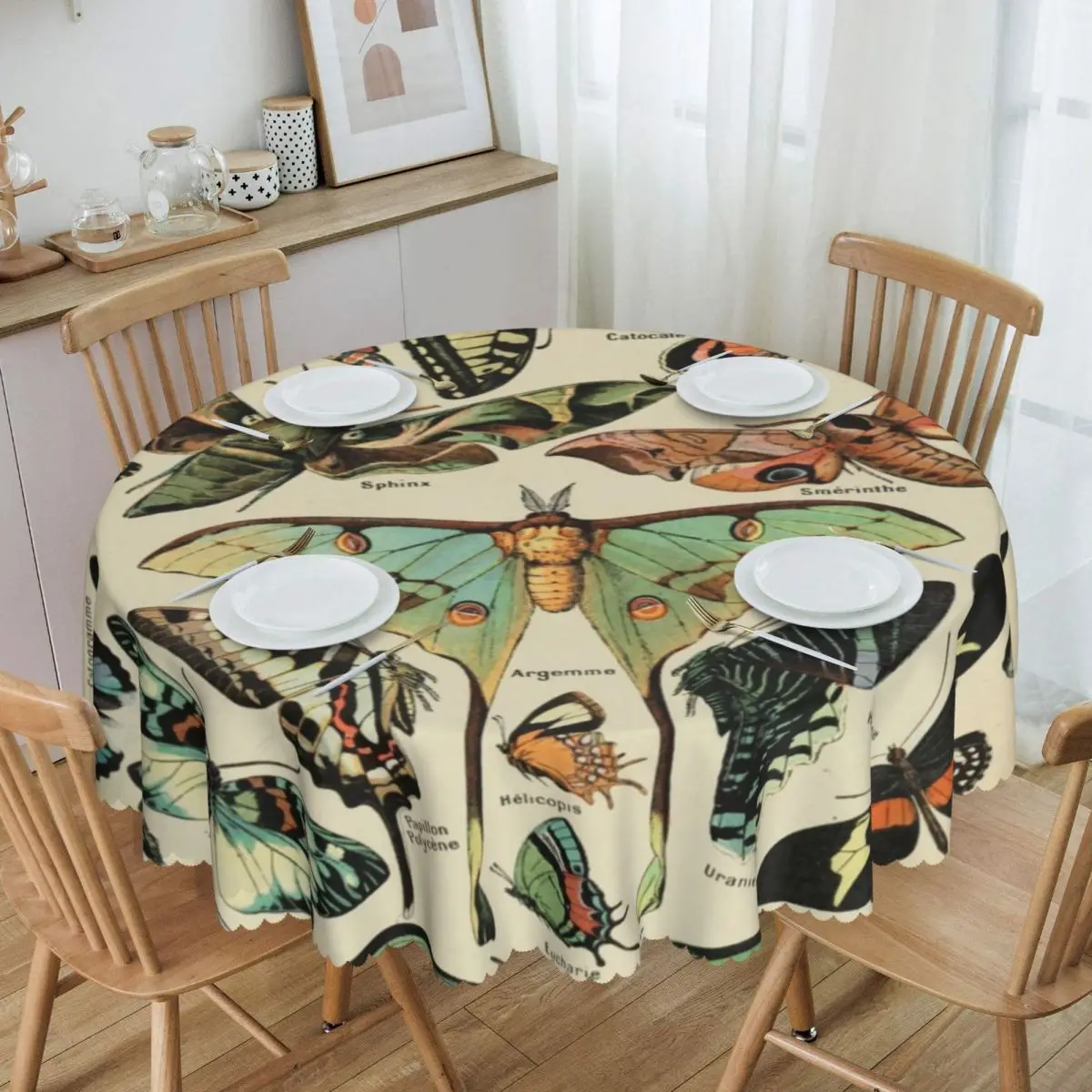 Customized Adolphe Millot Papillons Pour Round Tablecloths 60 Inches Books Nursery Child Table Covers for Kitchen Table Cloth