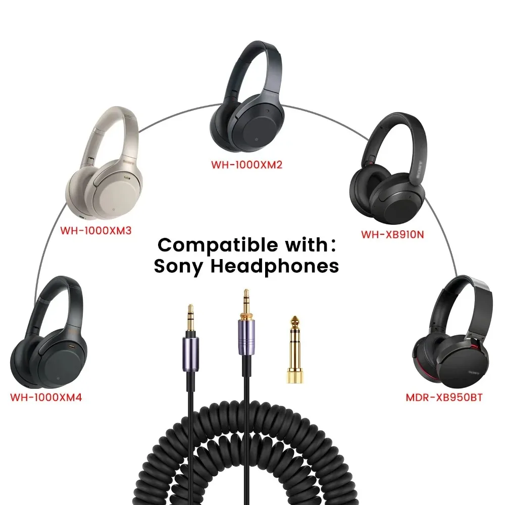 เปลี่ยนสายสัญญาณเสียงอัพเกรด Braided Tangle-Free สำหรับหูฟัง Sennheiser Urbanite XL Wireless Over-หูฟัง