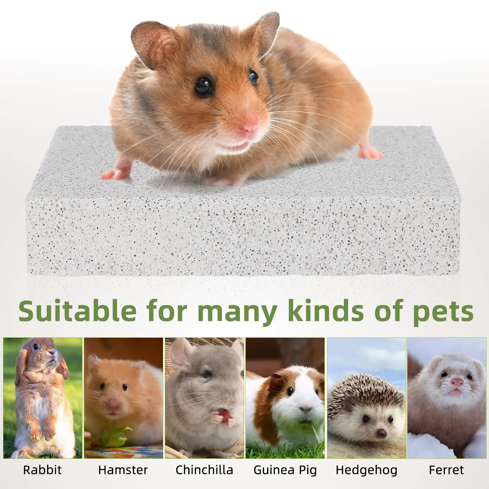 

Pet Natural Mineral Molars Volcanic Rock Bunny Grinding Claw Board Animal Lava Foot Grinding Pad Hamster Chew Toy Pet Supplies