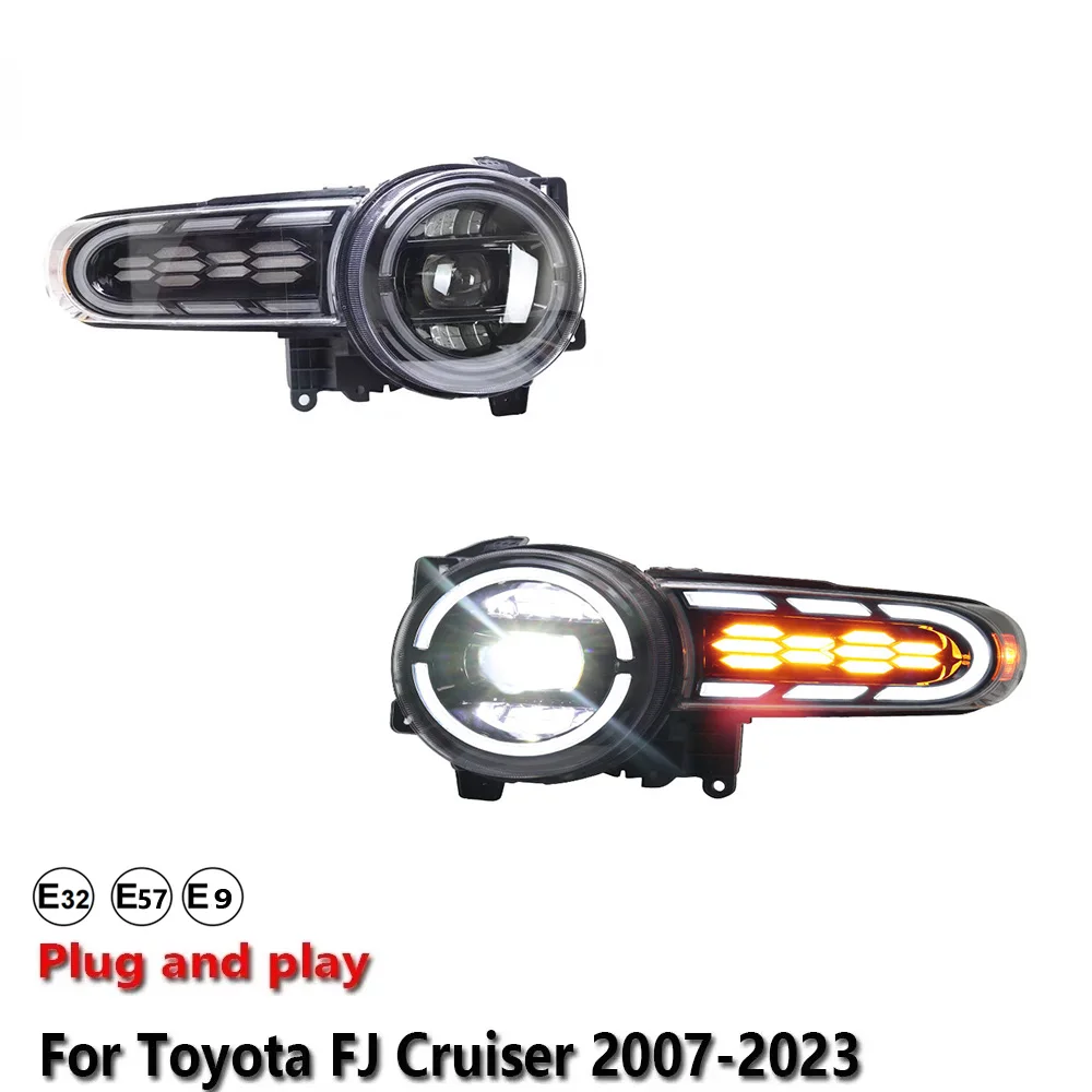 Car Accessories LED Headlight Light For Toyota FJ Cruiser 2007-2023 Projector Front Headlamp DRL Turn Signal Lamp Plug and Play