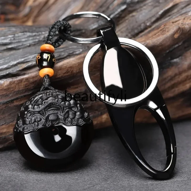 

Obsidian Pixiu keychain Year of the Rabbit car pendant car key chain safety buckle simple and creative 3512