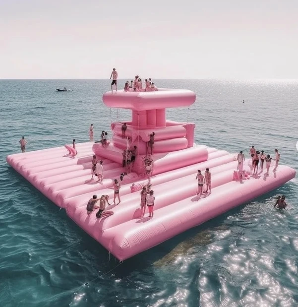 

Надувной аквапарк с гигантскими горками и брызгами зонов, сверхпрочный ПВХ, быстрый надув для семейных развлечений на открытом воздухе