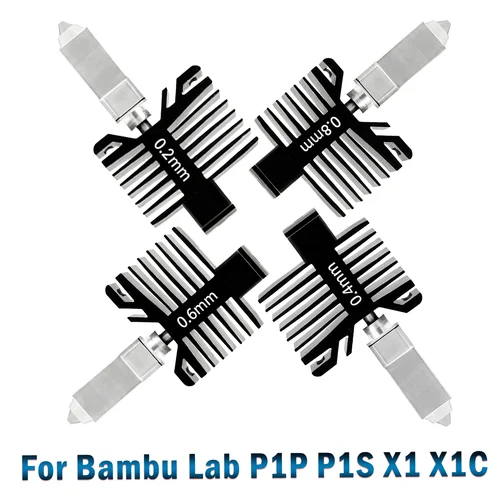 Módulo de precisión P1P P1S X1C X1 Bambu Lab Hotend, boquilla de acero endurecido de diseño integrado a prueba de fugas para impresora 3D serie P1/X1