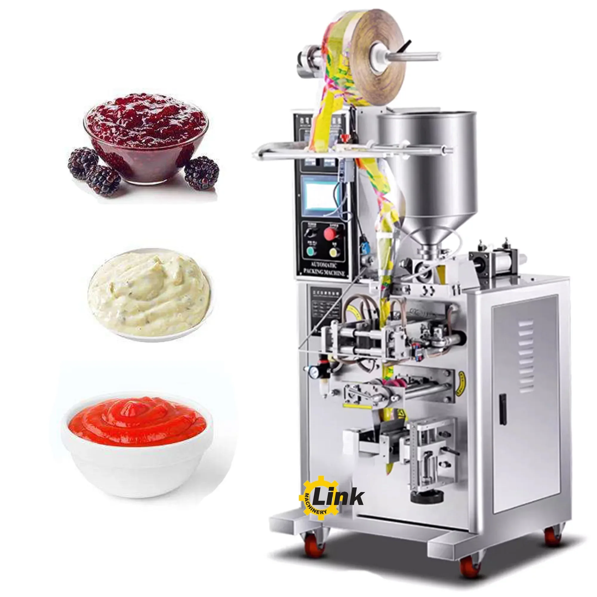 Automatic 300 ml Chocolate Sauce Jam Yogurt Sachet Liquid Water Packing Machine For Small Business