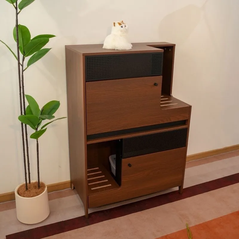 Double-layer cat litter box, extra-large storage rack