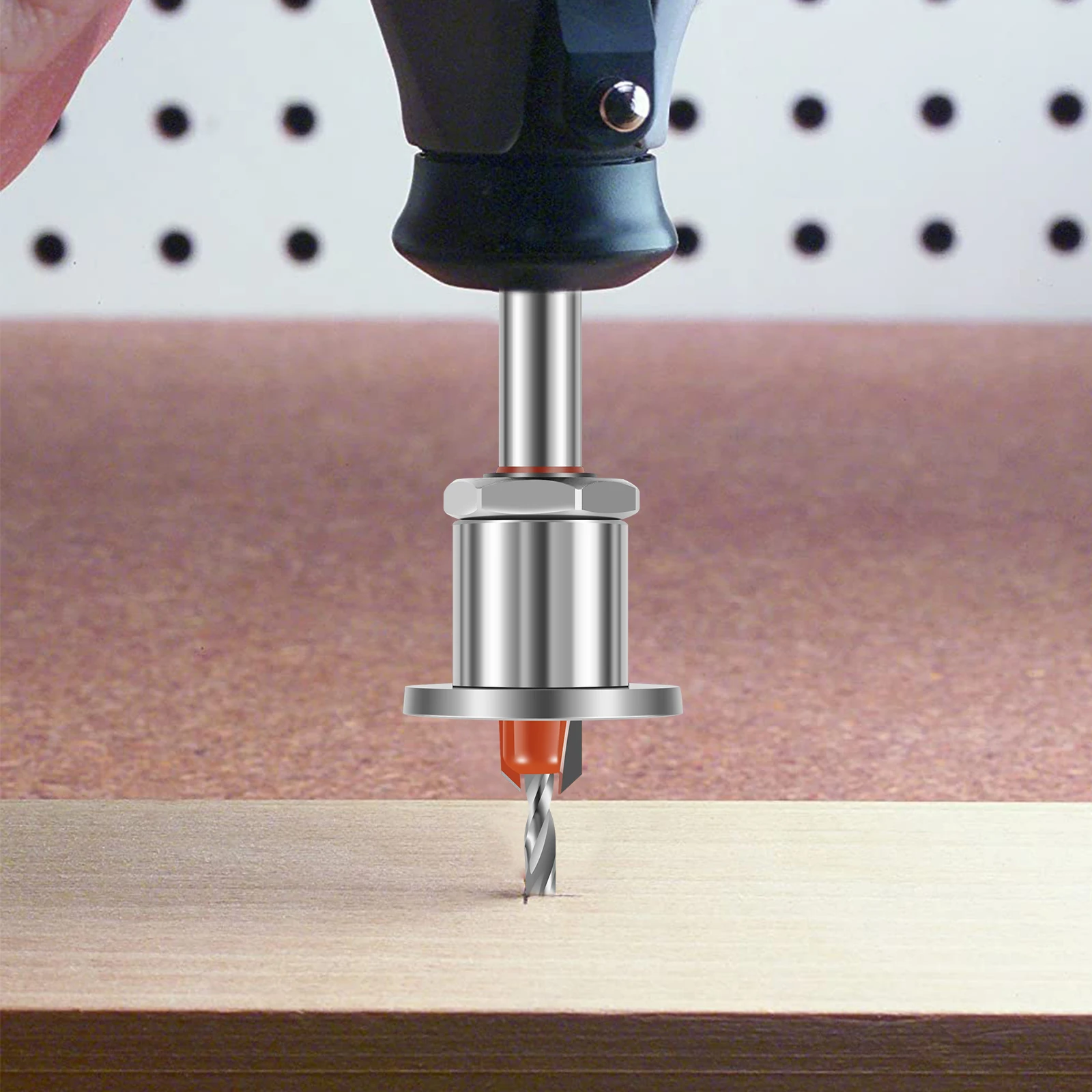 Limite escareado 8*8 prata limite buraco cônico escareador broca com chave sextavada conjunto parafuso cônico escareador broca