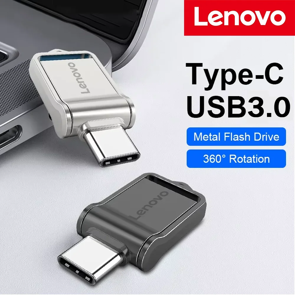 محرك فلاش لينوفو الأصلي سعة 2 تيرابايت USB 3.0 صغير عالي السرعة محرك القلم المعدني 1 تيرابايت عصا تخزين الذاكرة المقاومة للماء 128 جيجابايت قرص U #6
