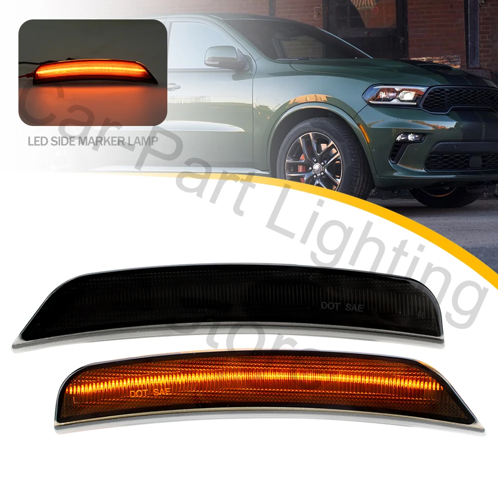 

2X LED Side Marker Indicator Repeater Light Turn Signal Lamp Blinkers For 2021-2024 Dodge Durango