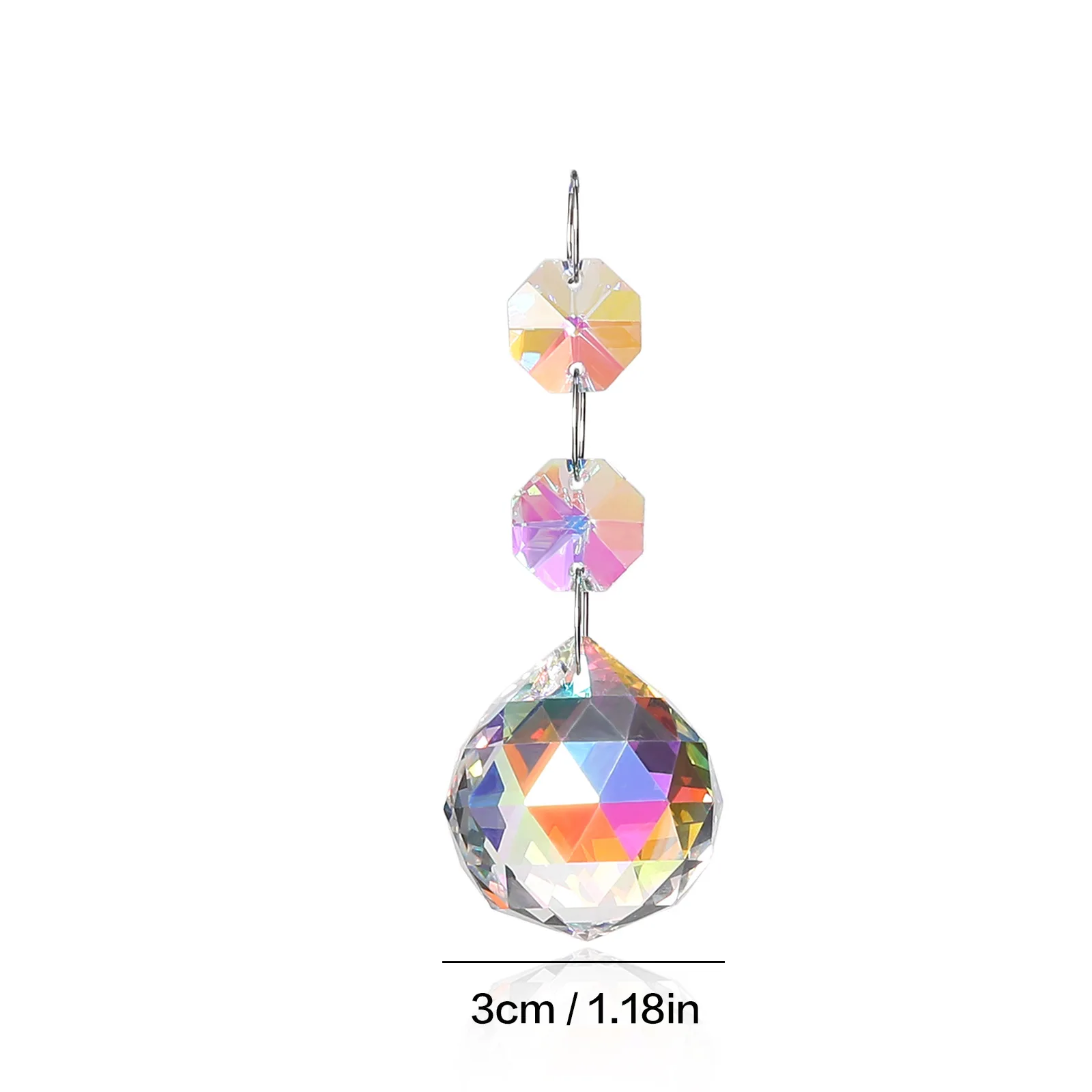 40pcs/lot Sunshine Catcher Two Octagonal Beads Pendant AB Color Lighting Garden Christmas Tree Wedding Decor Hanging Accessory