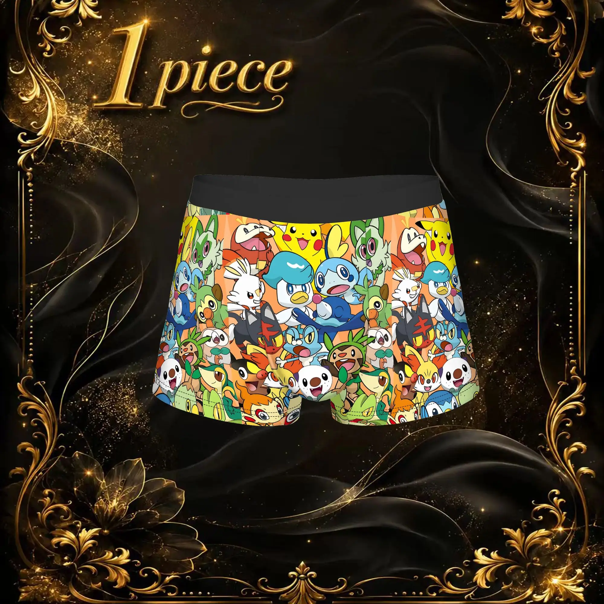 Fashion Pokemon All Character Collage  boxers  Underpants Homme Panties Men's Underwear Sexy Shorts Boxer Briefs