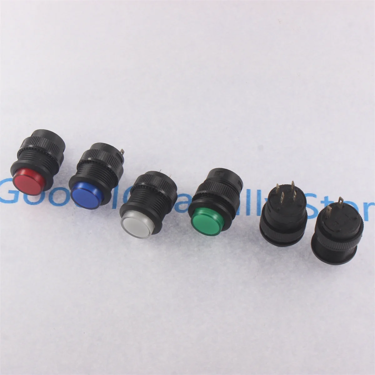 2PCS Self-lockin 16MM Latching/Momentary Push Button Switch with 5Color LED Lighting 4Pin R16-503/AD R16-503/BD
