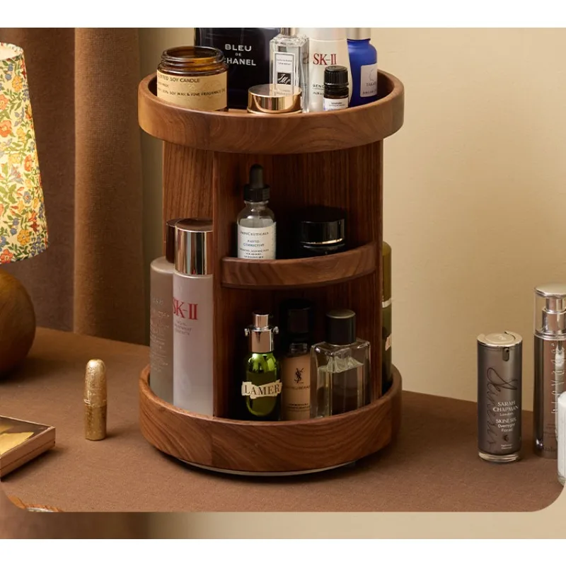 

Solid wood rotating cosmetic storage box, high-end light luxury dresser