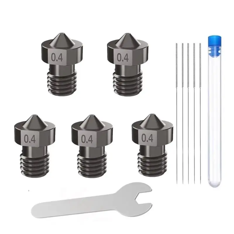 DT21 for V6 Nozzle Hardened Steel 0.4mm 1.75mm Filament M6 Thread 3D Printer Hotend Parts for Ender 3 Prusa i3 MK3