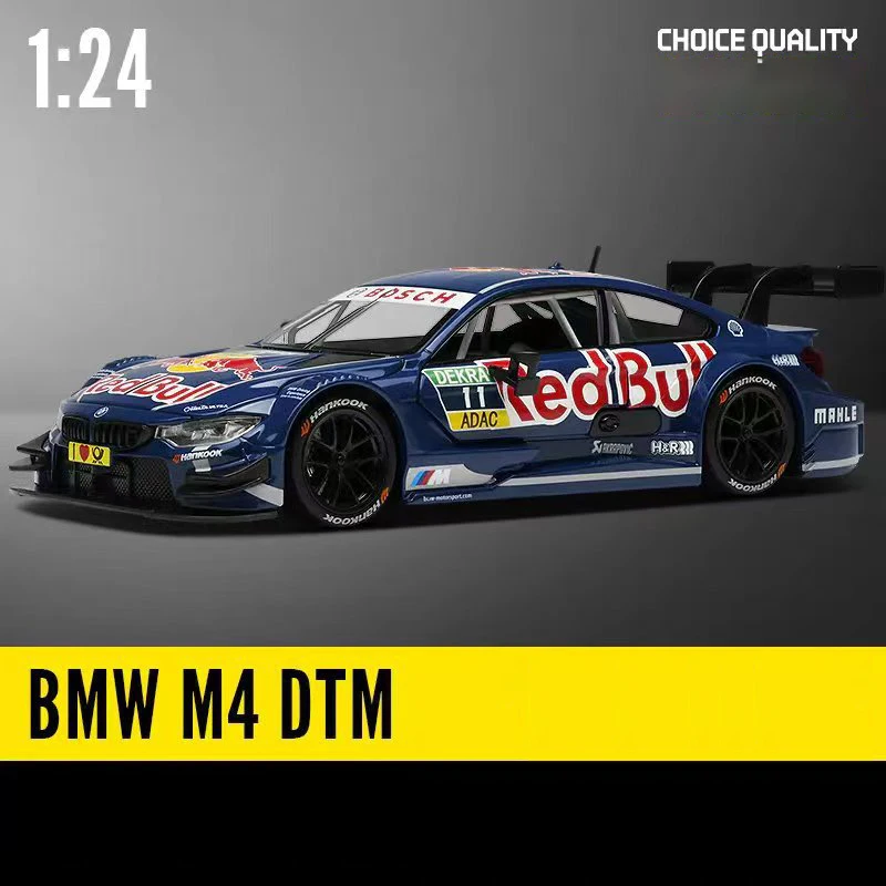 1:24 BMW M4 GT3 Red Bull Co-brand Alloy Sports Car Model Diecasts Metal Racing Vehicles Car Model Sound and Light Kids Toys Gift