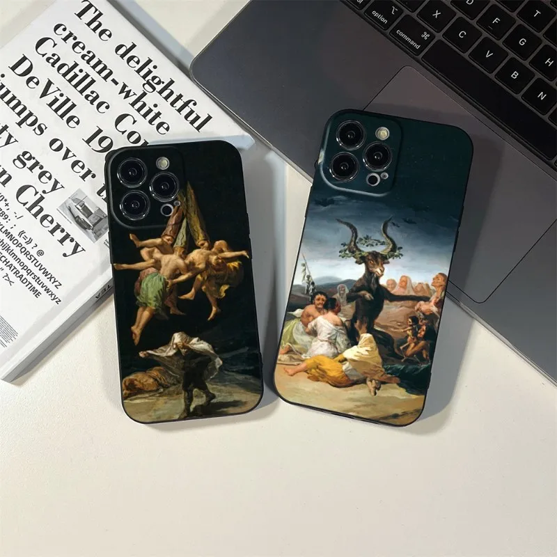 FOR IPhone Spain Francisco Goya Art Phone Case FOR IPhone 15 14 11 12 Pro 8 7 Plus X 13 Pro MAX XR XS MINI SE 2020 Black Covers