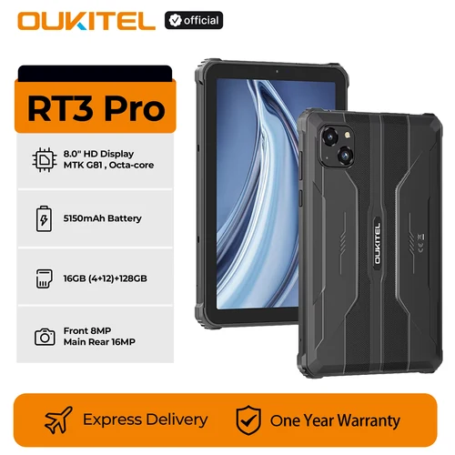 Imagen 1 del producto Oukitel RT3 PRO 5150mAh Batería 16GB+128GB Pantalla HD de 8"" Perfil ultradelgado de 13,9 mm IP68, IP69K y MIL-STD-810H
