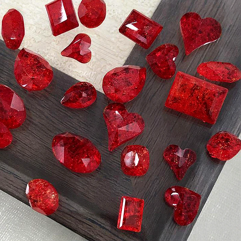 

10PCS Imperial Red Ice Crystal Diamond Nail Art Rhinestone Charms Accessories For Nails Decoration Manicure Decor Supplies Tool