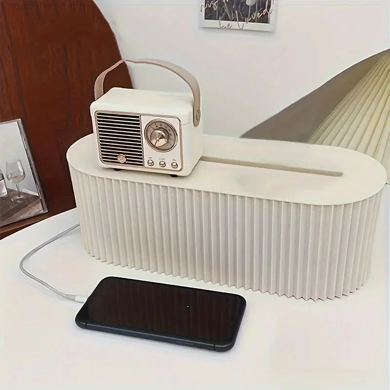 Large-Capacity Cable Management Box with a Lid - Desktop Storage Box for Office And Home Use, Plastic, Halloween Christmas Gifts