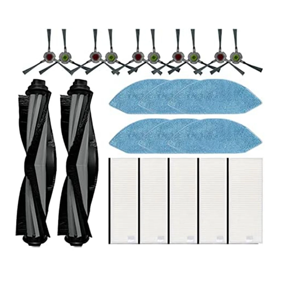 Cepillo Lateral principal, filtro Hepa, paños de fregona, repuesto de trapo para Deebot OZMO U2/DGN22, repuestos de aspiradora