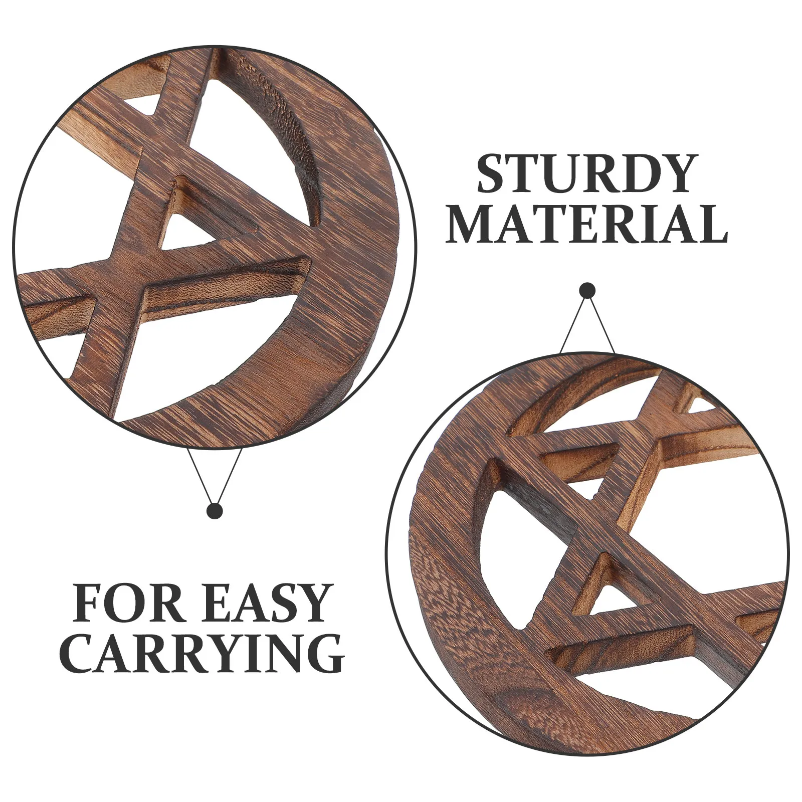 Wooden Pentagram Altar Piece Ritual Wooden Tile for Sacred Space Ceremony Decor Pentacle Household Altar Pentagram Ritual