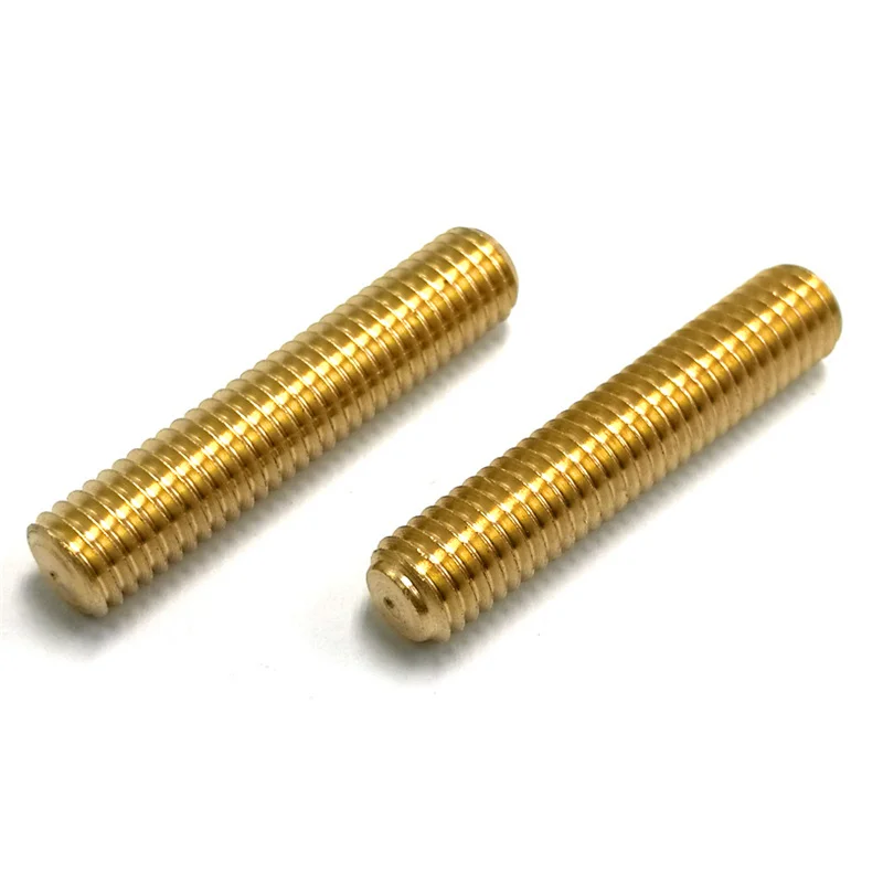 Din796 M2-M16 barra rosqueada completa de latão sólido totalmente cobre rosca métrica haste parafusos parafuso prisioneiro comprimento fixadores hastes 25-500mm