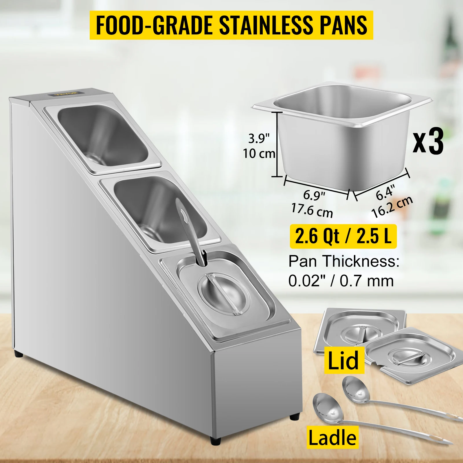 Vevor inclinado spice rack prateleira tempero organizador titular 3/4 grades de aço inoxidável ingredientes recipientes de armazenamento com concha