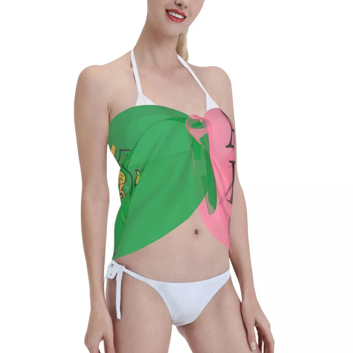 AKA Sorority – paréo court personnalisé pour femmes, enveloppe de plage imprimée en 3D, pour maillots de bain, robes portefeuille pour Bikini, Cover-up pour maillot de bain