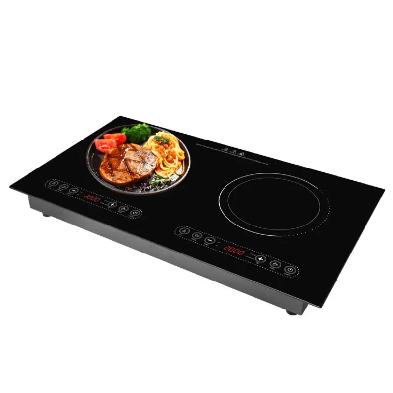 

factory direct sale kitchen double indection hob electric hotpot cooker built-in commercial induction cooktops 2 burner stove