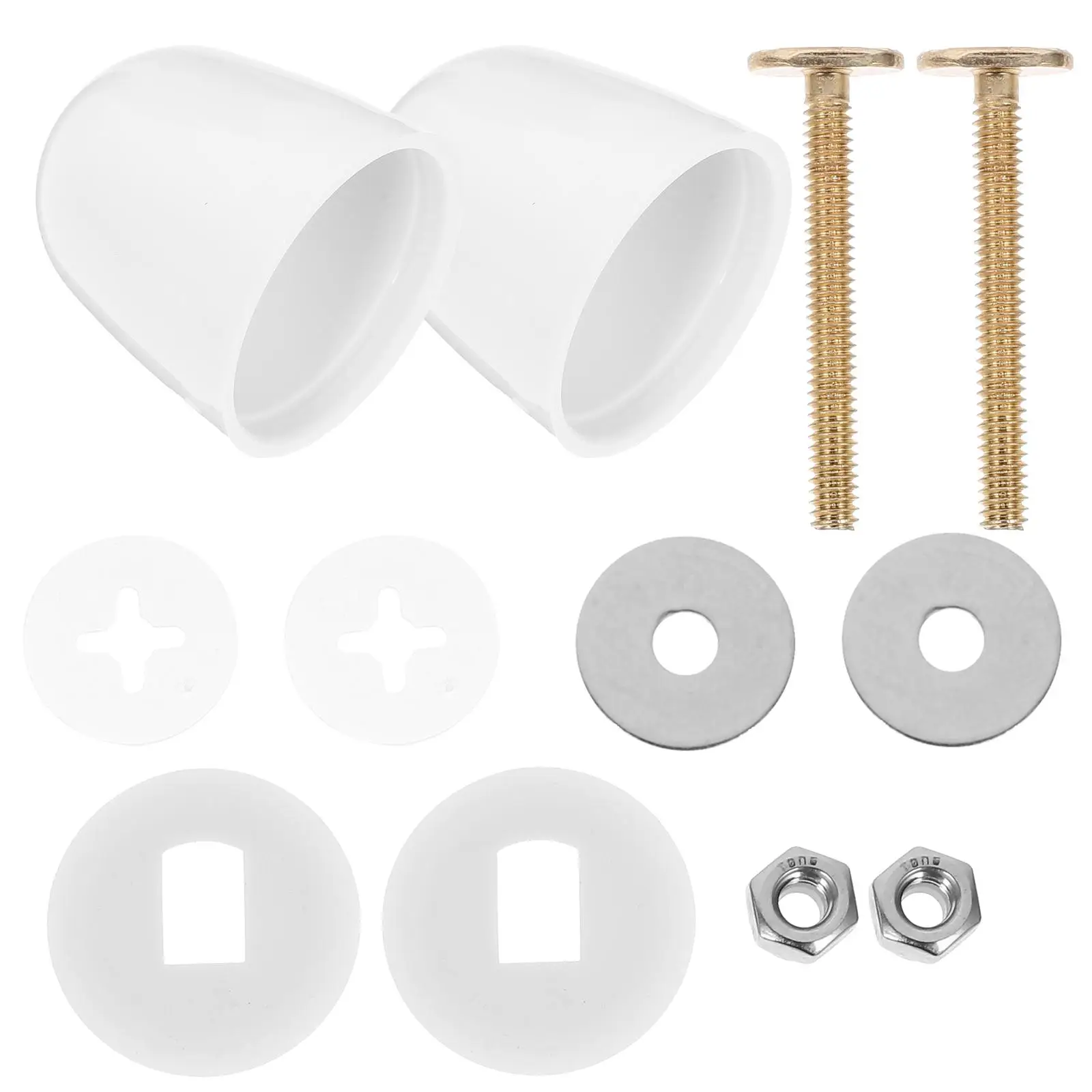 

1 set Toilet Seat Screws Repair KitCopper Plated Anti Rust Bolts Caps Hardware Bowl Cover Replacement Parts