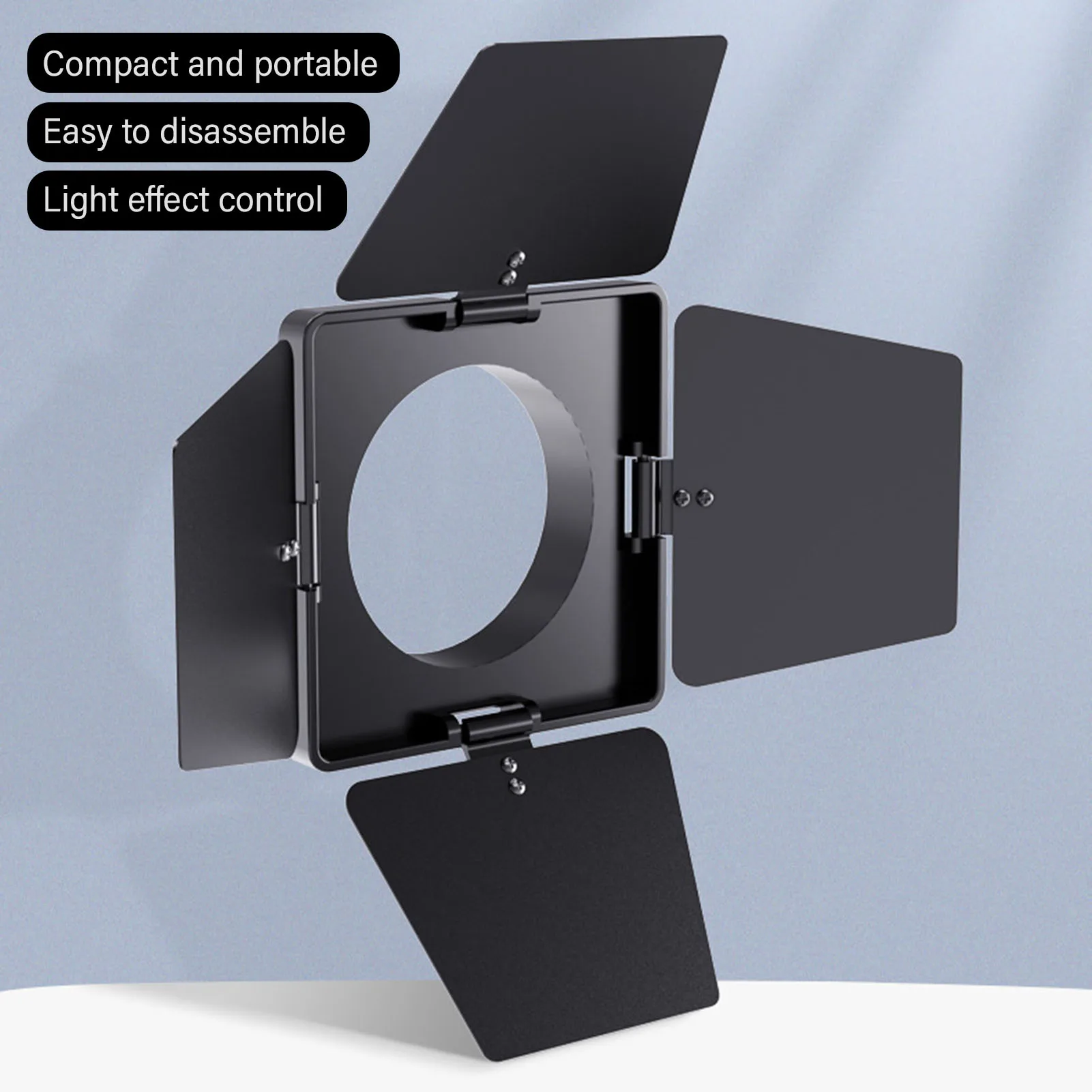 Flash Light Baffle Four Leaf Light Baffle for Bowens Small Mount Aluminum Alloy Flash Light Baffle Fit for ULanzi Video Lights