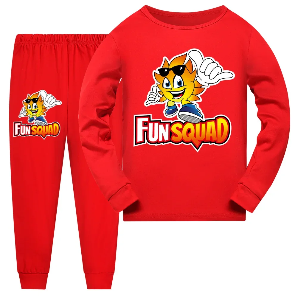 Funny Hot Video Fun Squad Gaming Tracksuit Kids Printed sweater Pants 2pcs Sets Baby Boys Clothing Sets Toddler Girl Outfits