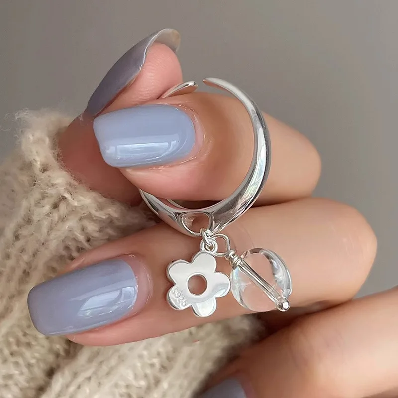 Neuer Blumenring aus 925er-Sterlingsilber, Persönlichkeit, niedlicher Stil, Damenring, Geburtstagsfeier, Geschenk für Freunde, exquisiter Schmuck
