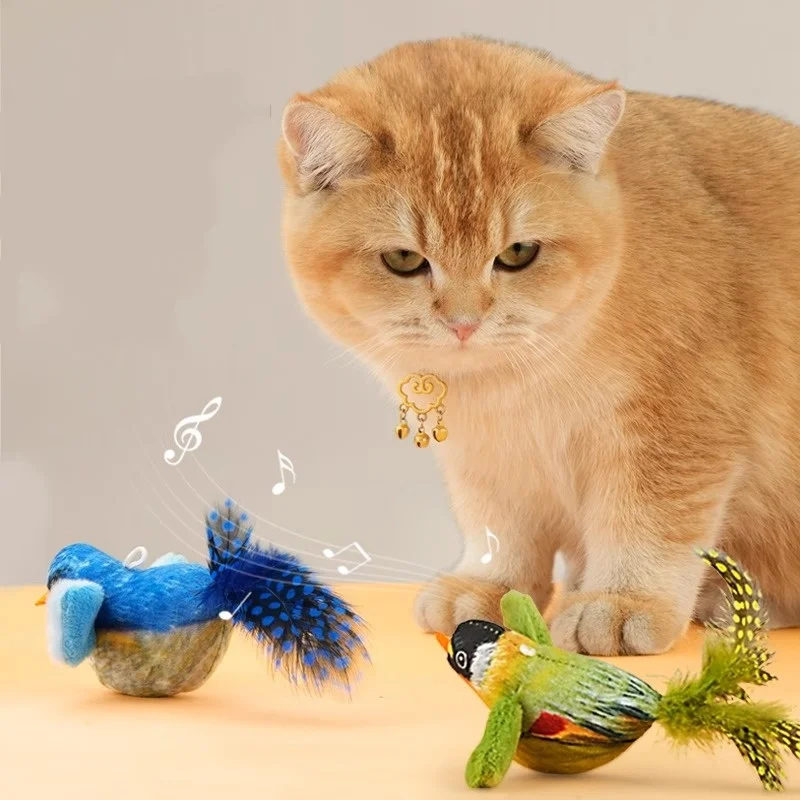 لعبة دعابة القط التفاعلية الطيور المقلدة مع نعناع البري الصار هريرة معلقة لعبة باب الريش للقطط #4