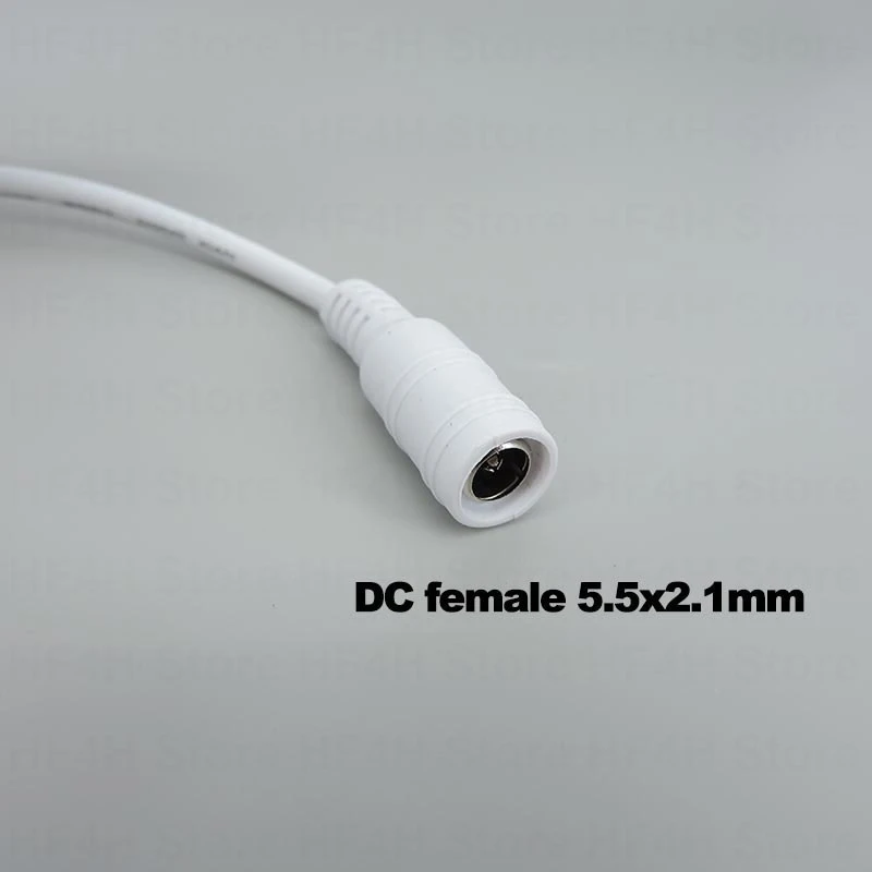 1/1.5/3/5m white DC male to female jack Power supply connector Cable Extension Cord Adapter Plug 12V 5.5x2.1mm 22awg 3A B4