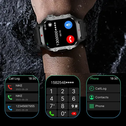 Imagen 2 del producto Relojes inteligentes para hombre de 2,01 pulgadas para exteriores, linterna, reloj de Fitness, llamadas inalámbricas, relojes inteligentes deportivos de pulsera para mujer, IOS, Android 2026