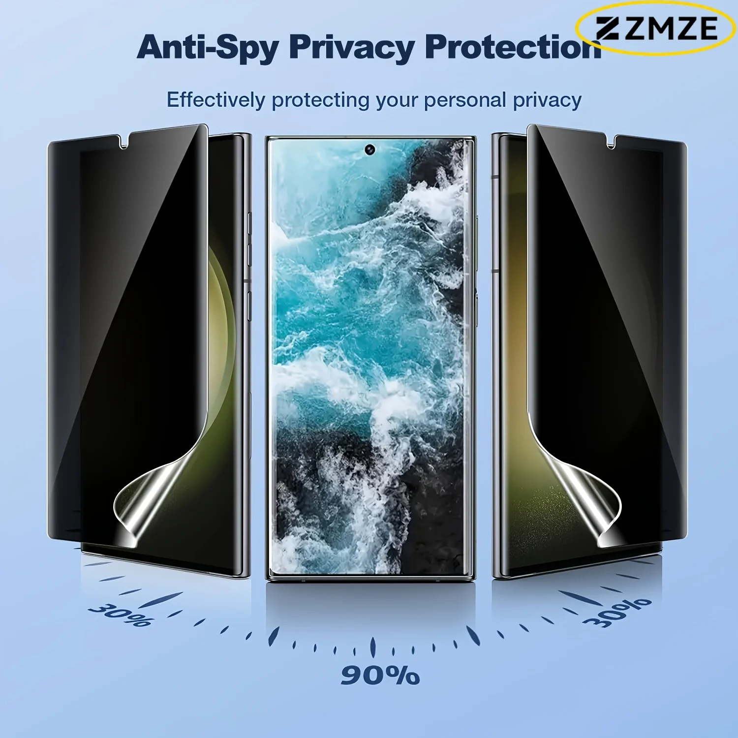 4Pcs Privacy Hydrogel Film for Samsung Galaxy S26 S25 S24 S23 S21 S22 Ultra Plus Edge FE Screen Protector Anti-Scratch Anti-Spy view 2