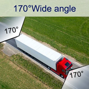 Visão traseira frontal Full HD 1024 * 600 IPS Gravador IP68 à prova d'água Monitor de estacionamento de 7 polegadas com carregador de carro