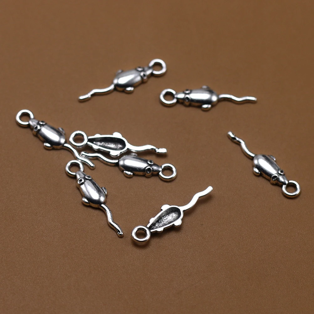 

100pcs Mouse Charm Bracelet Silver Fashion Jewelry Diy Charm Pendant Set Making Pendants Diy Set Metal Accessories Necklace