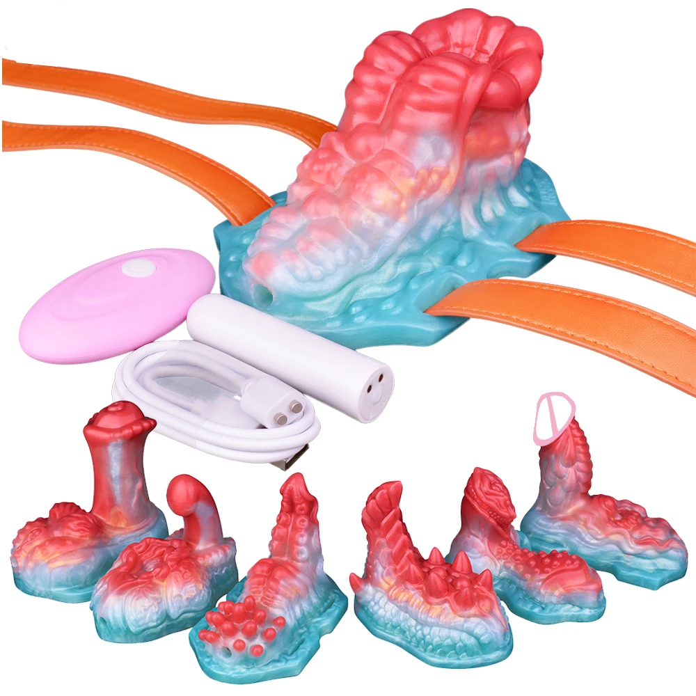 Vibrador Realista LEZEE, Dildo Vibrador con Correa, Dildos con Correa, Masturbador Vaginal, Masajeador de Clítoris, Juguete Sexual Anal para Mujeres