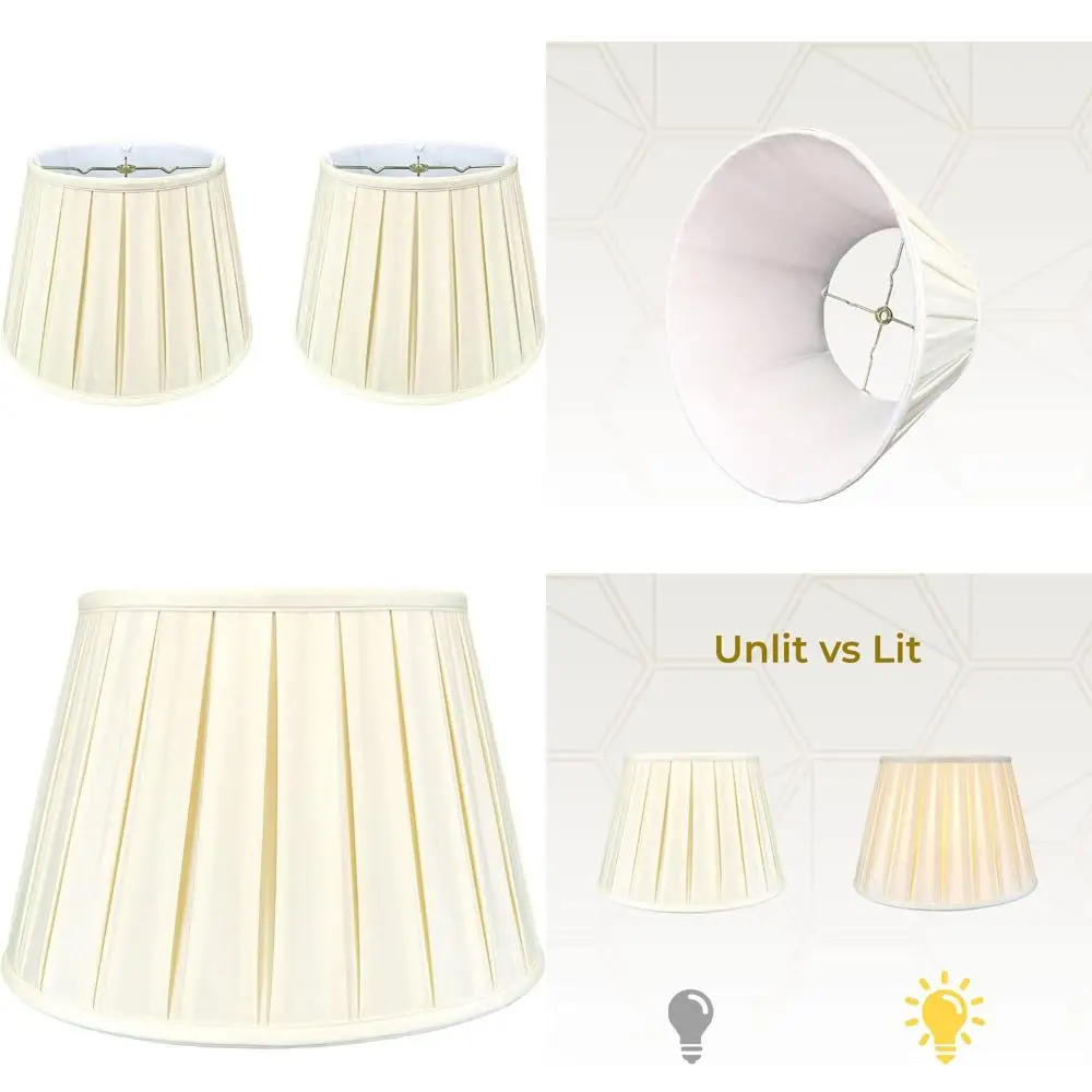 

Империя, английские плиссированные круглые базовые абажуры из яичной скорлупы, 10x14,5x10, набор из 2 шт., для домашнего декора