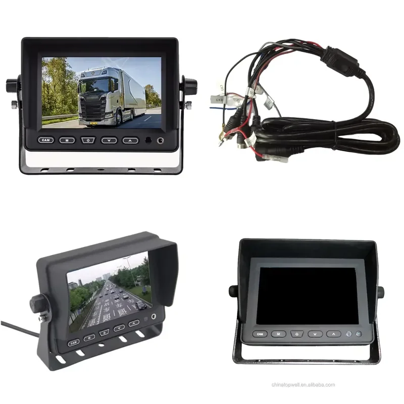 for 5 Inch Car Reversing Monitor with 3 Video Inputs and  Visor