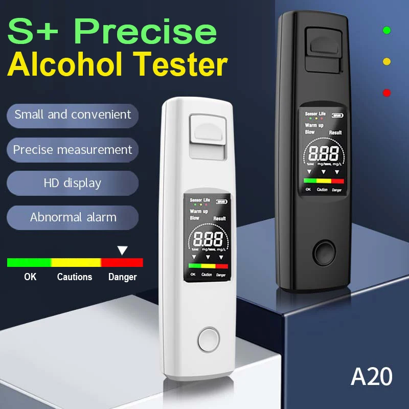 LCD Digital Display Breath Alcohol Tester Non-Contact Alcohol Meter Accuracy Breathalyzer Diagnostic Tool Type C Charging