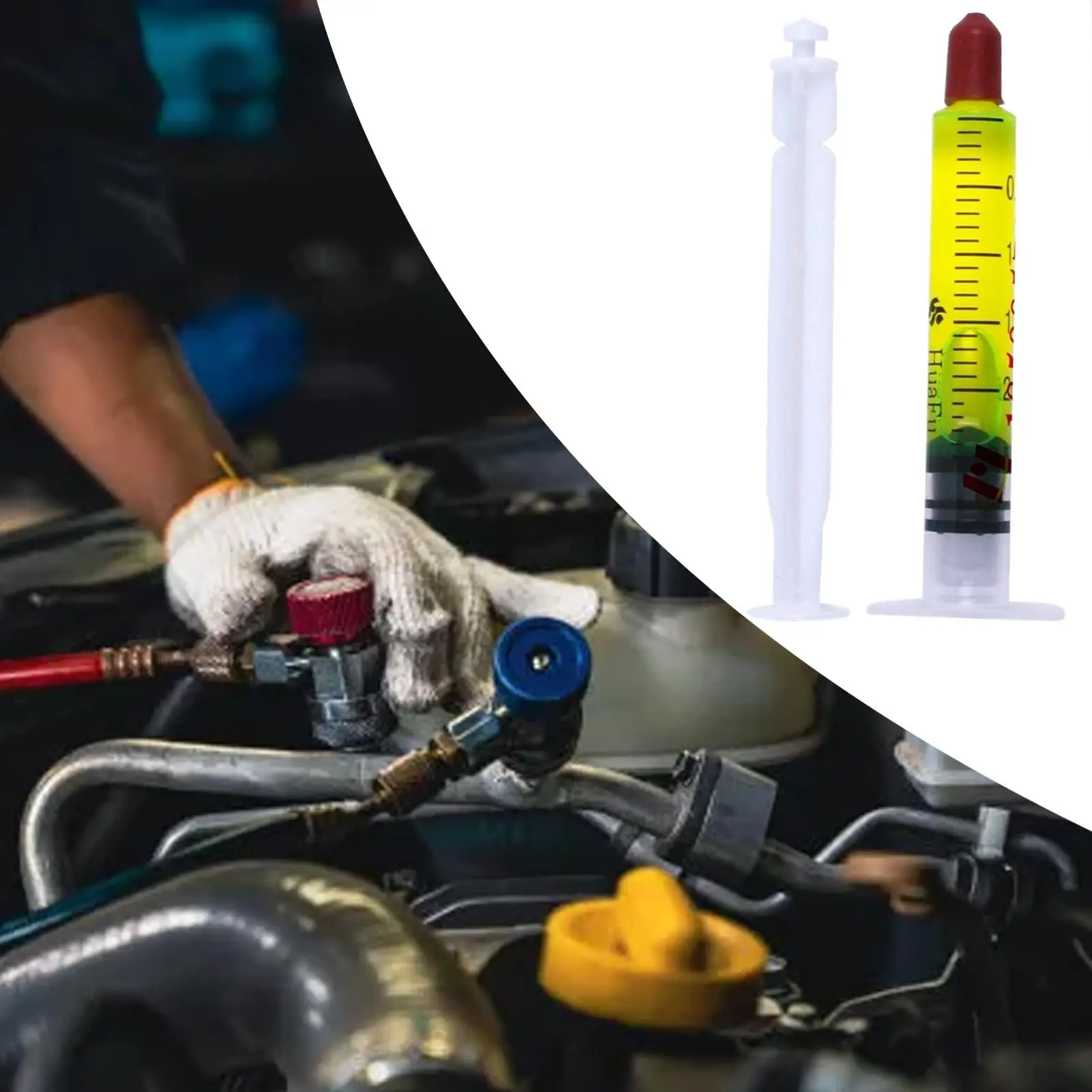 

Refrigerant Oil Leak Repair Agent Car Air Conditioner fluorescent leak detector Safety 60ml Accurate positioning leak detector